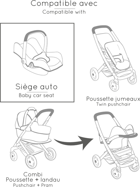 Nosidełko dla lalki Smoby Maxi-Cosi 32 x 47 x 35 cm Różowe (7600240241) - obraz 3