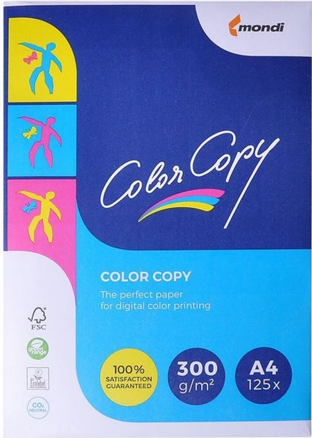 Papier biurowy Mondi Color Copy A4 300 g/m2 klasa A+ 125 arkuszy White (9003974417424) - obraz 1