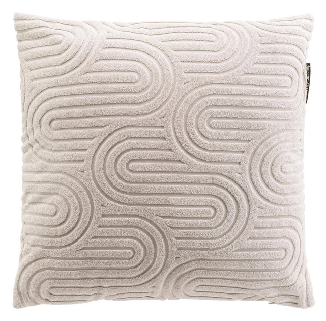 Poduszka dekoracyjna Douceur d'interieur Pila z pluszowym wzorem 45 x 45 cm Beżowa (3574386124492) - obraz 1