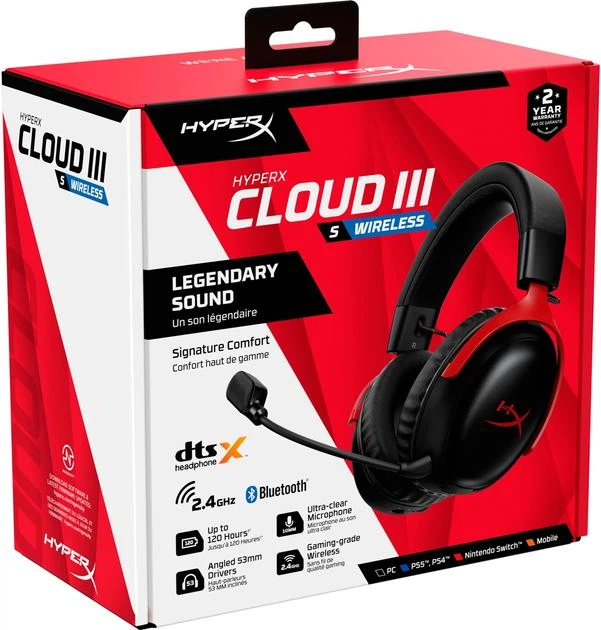 Навушники HyperX Cloud III S Wireless Black-Red (A59Z0AA) - изображение 10