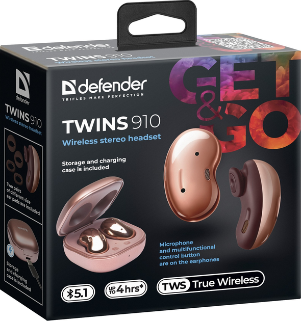 Навушники Defender Twins 910 Bronze (4714033639118) - зображення 6
