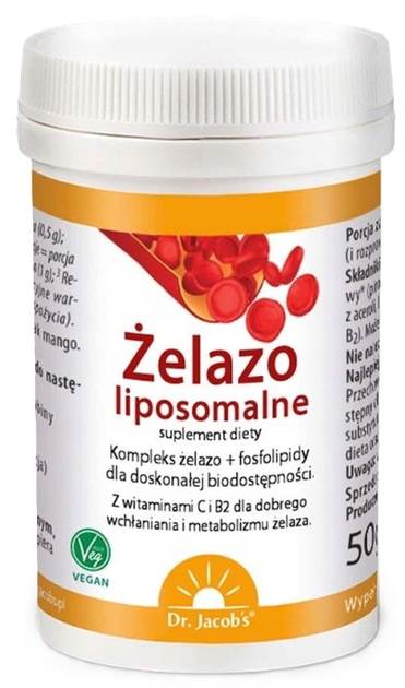 Suplement diety Dr. Jacob's Liposomalne żelazo 50 g (4041246501575) - obraz 1