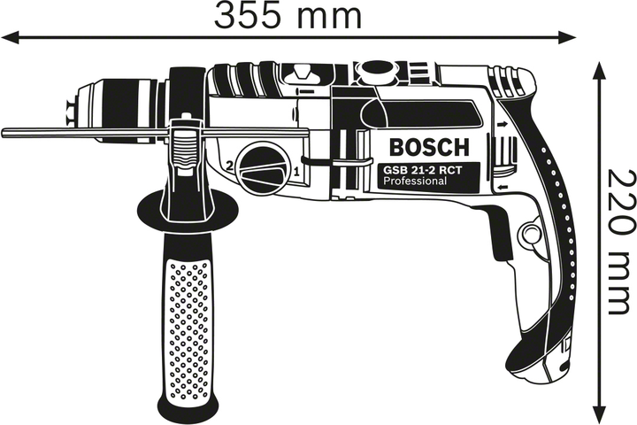Wiertarka udarowa Bosch Professional Heavy Duty GSB 21-2 RCT (060119C700) - obraz 2