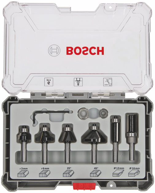 Zestaw frezów krawędziowych Bosch 8 mm 6 szt. (2607017469) - obraz 4