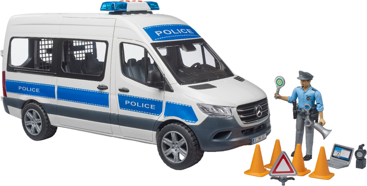 Zestaw zabawkowy Bruder Radiowóz MB Sprinter z policjantem i akcesoriami (4001702026837) - obraz 2