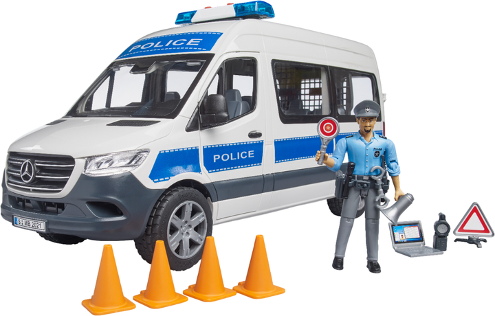 Zestaw zabawkowy Bruder Radiowóz MB Sprinter z policjantem i akcesoriami (4001702026837) - obraz 3