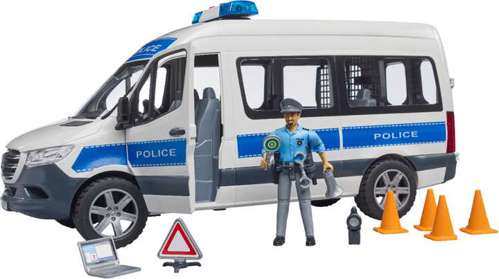 Zestaw zabawkowy Bruder Radiowóz MB Sprinter z policjantem i akcesoriami (4001702026837) - obraz 5