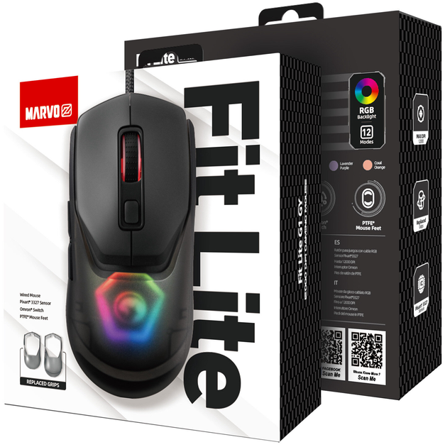 Миша Marvo Fit Lite G1 USB Black (FIT LITE G1 GY) - зображення 4