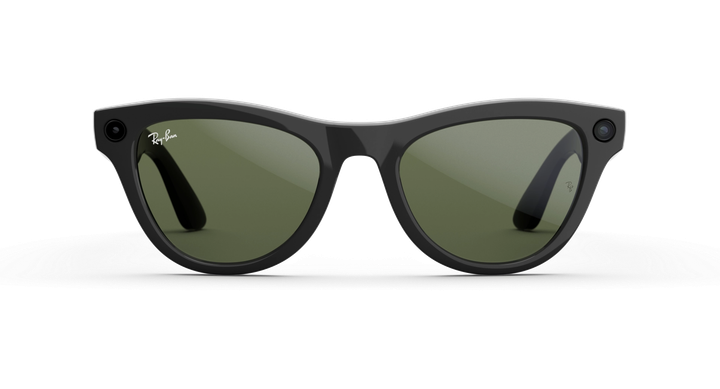 Смарт-очки Ray-Ban Meta Skyler Standard - Shiny Black / G-15 Green (RW4010 601/71 52-20) - Фото 2 Смарт-очки Ray-Ban Meta Skyler Standard - Shiny Black / G-15 Green (RW4010 601/71 52-20) - изображение 2