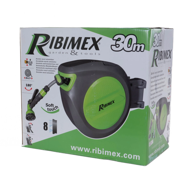 Wąż ogrodowy RIBIMEX automatyczny zwijacz 30 m (3700194423315) - obraz 2