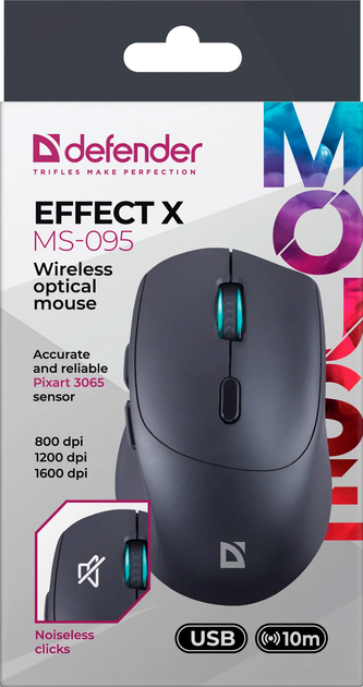 Миша Defender Effect X MS-095 Black (4745090824391) - зображення 6