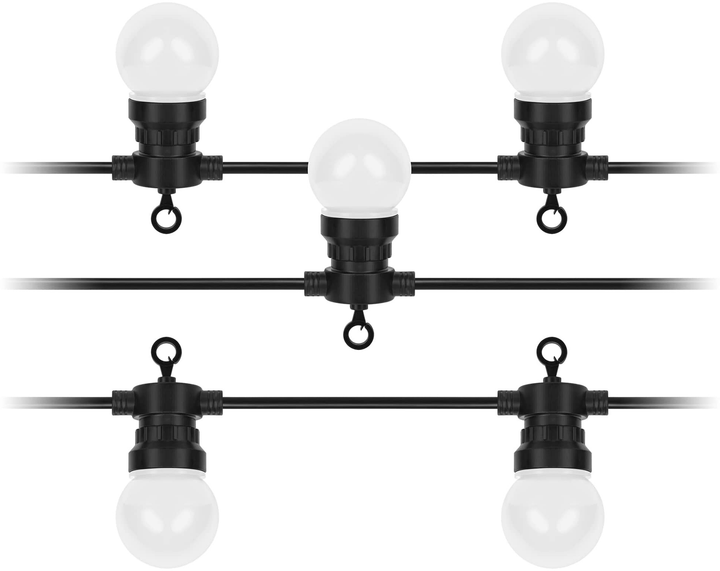 Girlanda LED Rebel lampki zewnętrzne ciepłe białe- kule 6 m (5901890096317) - obraz 1