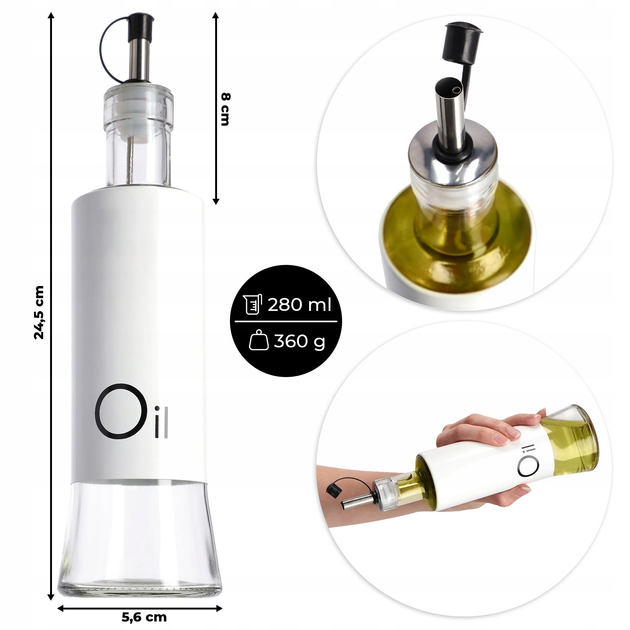 Zestaw butelek na oliwę i ocet Kadax z dozownikiem 2 x 320 ml (5903699436929) - obraz 3