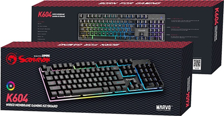 Klawiatura przewodowa Marvo K604 Soldat 20 USB Black (K604 CZ/SK) - obraz 7