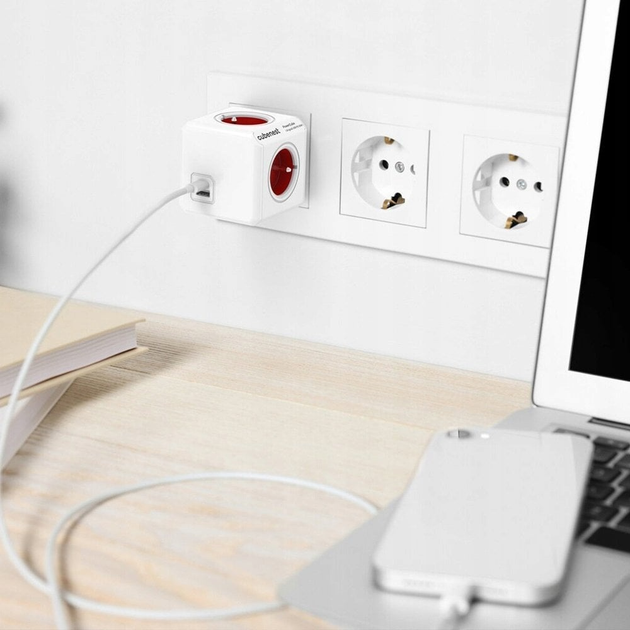 Розгалужувач мережі Cubenest PowerCube Original USB A+C PD 20W Red (PC220RD) - зображення 5