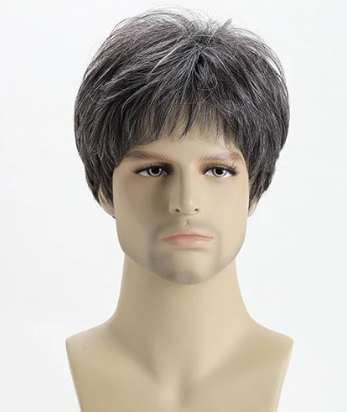 Парик мужской короткий пепельный седой, термоволокно DC WIG-M33A - изображение 2