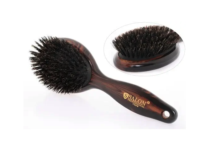 Расческа щетка Salon Professional 7763 FM натуральный ворс щетина, деревянный корпус - Фото 3 Расческа щетка Salon Professional 7763 FM натуральный ворс щетина, деревянный корпус - изображение 3