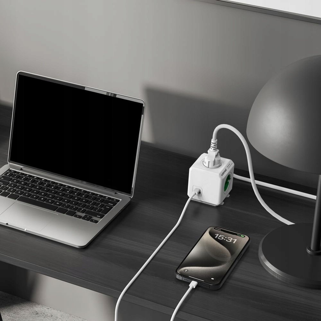 Rozgałęźnik sieciowy Cubenest PowerCube Extended USB A+C PD 20W Green (PC420GN) - obraz 6