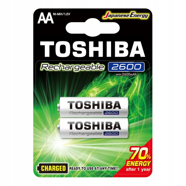 Акумулятор TOSHIBA HR6 AA 2600mAh Ready to Use Ni-MH 2bl - Фото 1 Акумулятор TOSHIBA HR6 AA 2600mAh Ready to Use Ni-MH 2bl - зображення 1