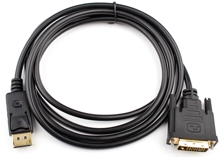 Кабель ATCOM DisplayPort to DVI (2 ferite, DVI-D, 1080P), довжина 1,8 м, чорний 9504 - изображение 2