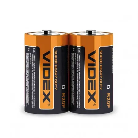 Батарейка Videx R20 2шт shrink - Фото 2 Батарейка Videx R20 2шт shrink - зображення 2