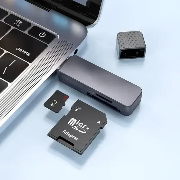 Картрідер HOCO HB45 Spirit USB2.0 сірий Підтримка TF/SD карт - изображение 2