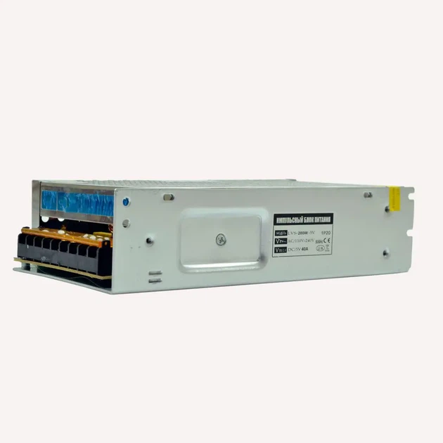 Блок живлення VST-200-5 220В 5V 40A 200W IP20 перфорований корпус - изображение 2