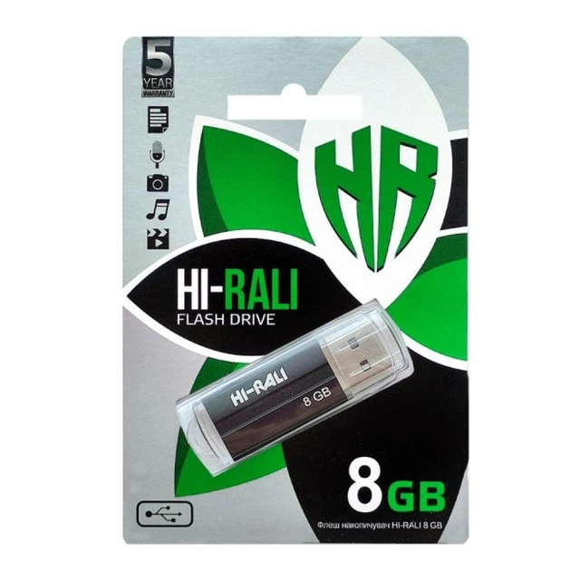 Флешка Hi-Rali 8GB Corsair чорний - Фото 1 Флешка Hi-Rali 8GB Corsair чорний - изображение 1