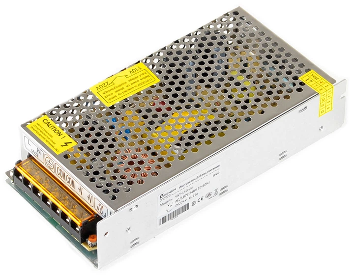 Блок живлення Venom VST-150-24 24V 8A 150Вт IP20 перфорованний корпус - Фото 1 Блок живлення Venom VST-150-24 24V 8A 150Вт IP20 перфорованний корпус - изображение 1