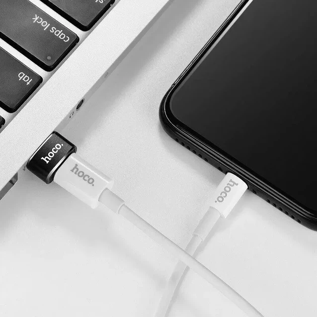 Перехідник HOCO UA6 Type-C to USB black - Фото 6 Перехідник HOCO UA6 Type-C to USB black - зображення 6