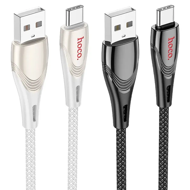 Кабель HOCO USB Type-C U133, data, 3A, 1.2м чорний - зображення 5
