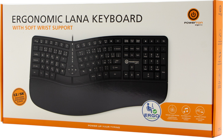 Klawiatura przewodowa Powerton LANA USB Black (WPK500E CZ/SK) - obraz 9