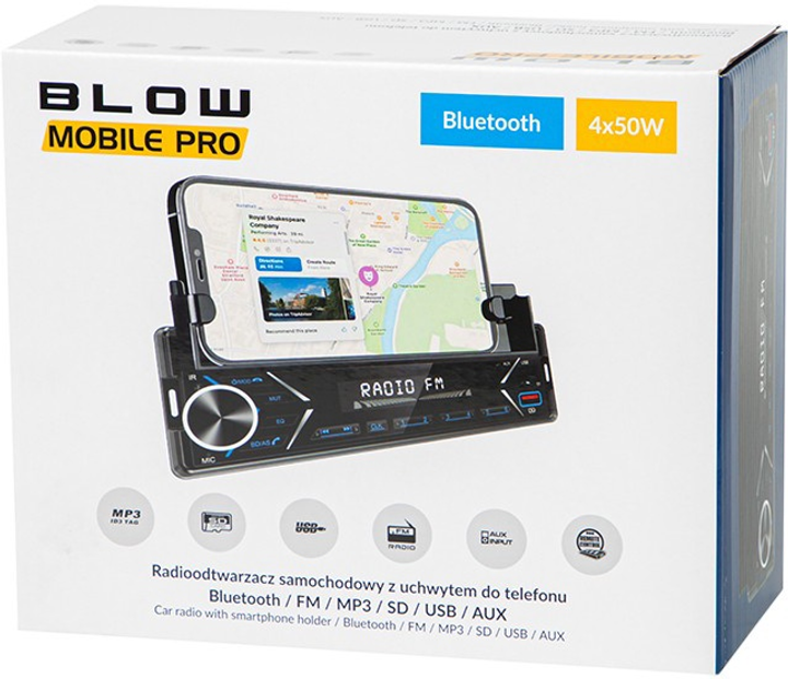 Radio samochodowe Blow Mobile Pro 1DIN uchwyt Smart (78-346#) (5900804136569) - obraz 4