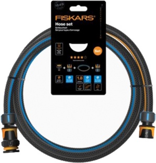 Zestaw łączący z wężem Fiskars 13 mm (1/2") 1.8 m Q4 (1057621) - obraz 1