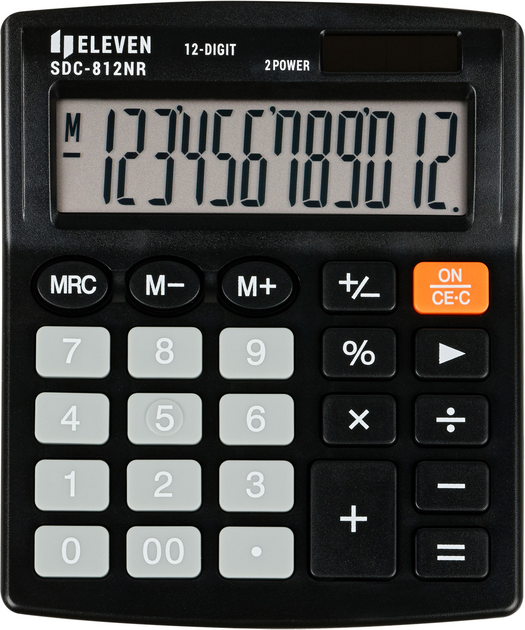 Калькулятор Eleven 12-розрядний Black (SDC-812NR) - зображення 2