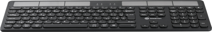 Klawiatura bezprzewodowa Powerton SolarSlim Multi-Device Bluetooth Black (WPKBSS-B CZSK) - obraz 3