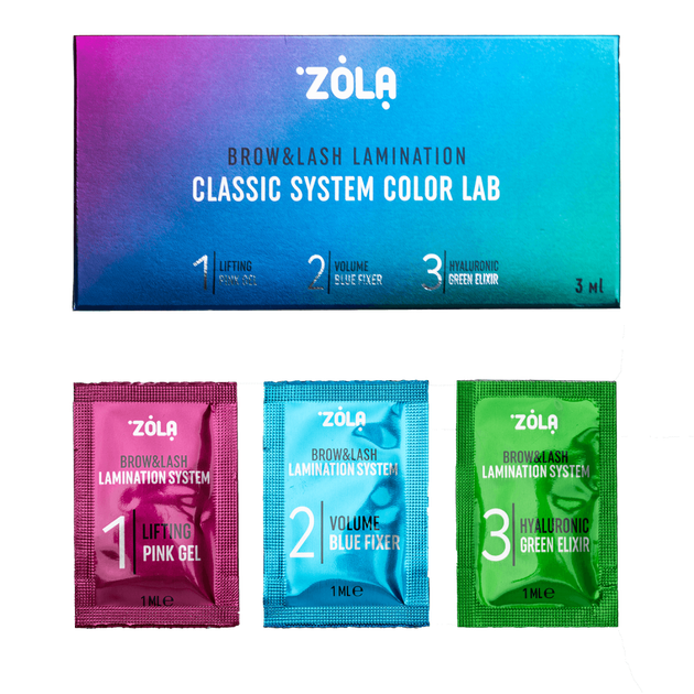 ZOLA Color Lab Набір для ламінування в саші Step 1, 2, 3 (3 x 1 мл) - Фото 1 ZOLA Color Lab Набір для ламінування в саші Step 1, 2, 3 (3 x 1 мл) - зображення 1