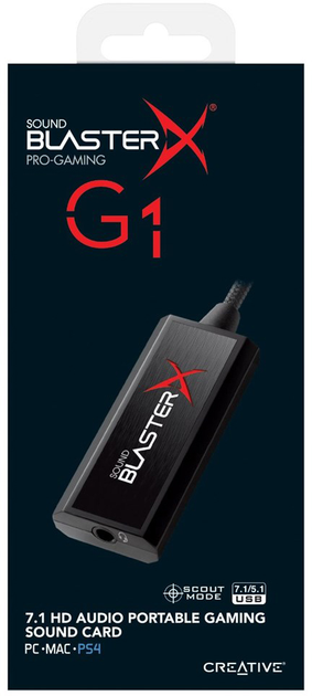 Звукова карта Creative Sound BlasterX G1 7.1 USB (70SB171000000) (YDSB1710331001261R) - Уцінка - зображення 3