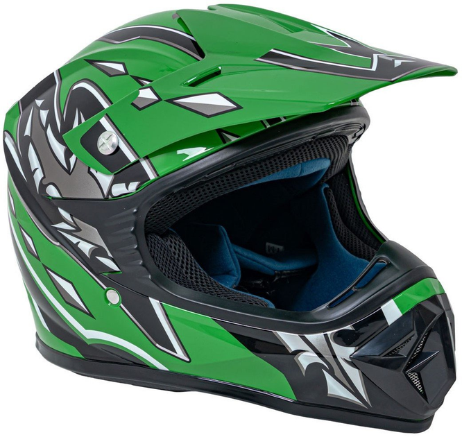 Kask Motocyklowy Enduro Zielony rozmiar L (5903864984224) - obraz 1