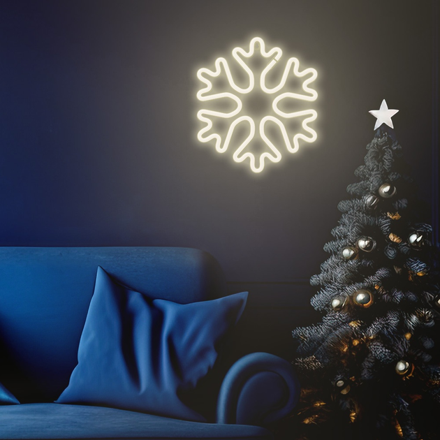 Декоративна неонова LED вивіска Forever Light CHRISTMAS SNOWFLAKE 30 x 30 см (RTV100260) - зображення 4
