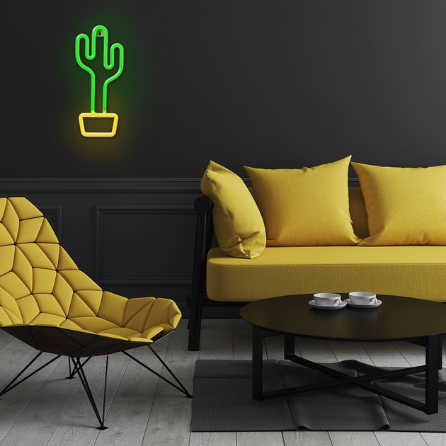 Декоративна неонова LED вивіска Forever Light CACTUS 14 x 33 см (RTV100211) - зображення 4