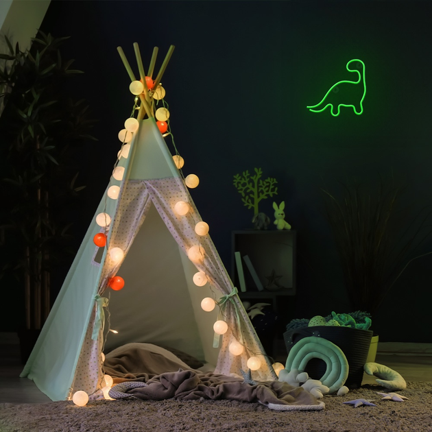 Dekoracyjny neon LED szyld Forever Light DINOSAUR 24.5 x 23.5 cm (RTV100298) - obraz 4