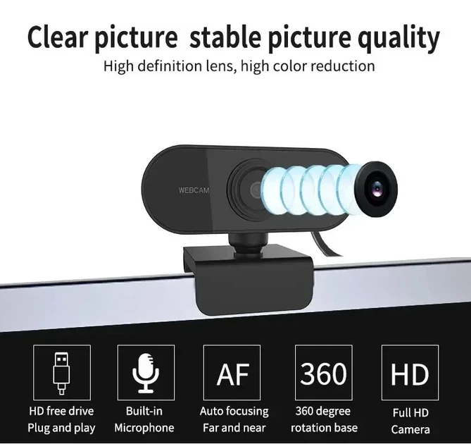 Веб-камера HD 720p 360° со встроенным микрофоном - изображение 3