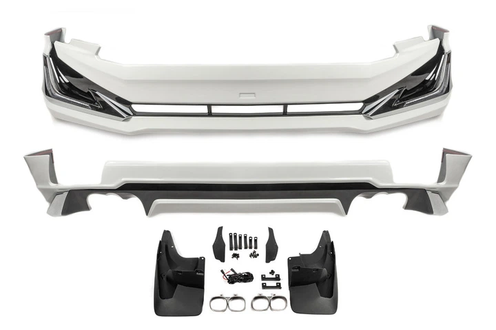 Накладки на бампер Modelista V3-LED для Toyota Land Cruiser Prado 150 (2017), білі накладки на бампер. - Фото 2 Накладки на бампер Modelista V3-LED для Toyota Land Cruiser Prado 150 (2017), білі накладки на бампер. - зображення 2