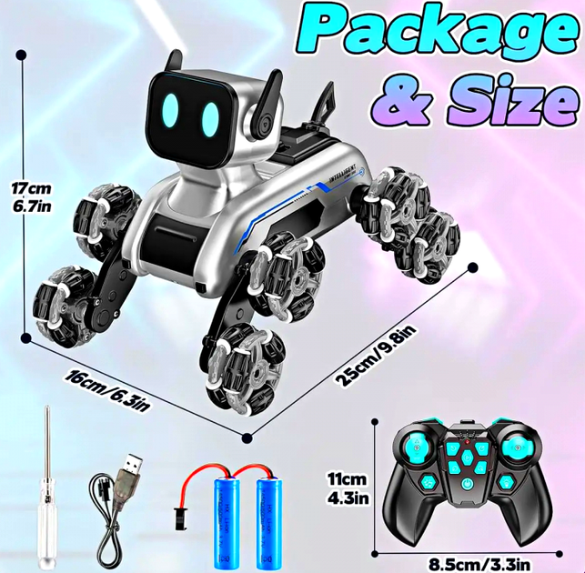Робот собака восьмиколісний трюковий Stunt eight-wheel robot dog - зображення 8