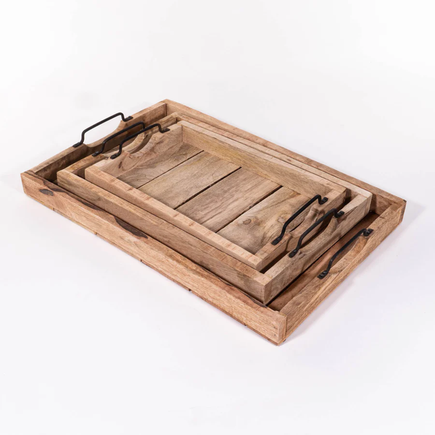 Zestaw Tac drewnianych Home Styling Collection 23980 3 szt (8719202104295) - obraz 2