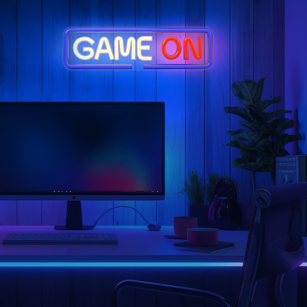 Декоративна неонова LED вивіска Forever Light PLEXI LED GAME ON 40 x 12 см (RTV100546) - зображення 5