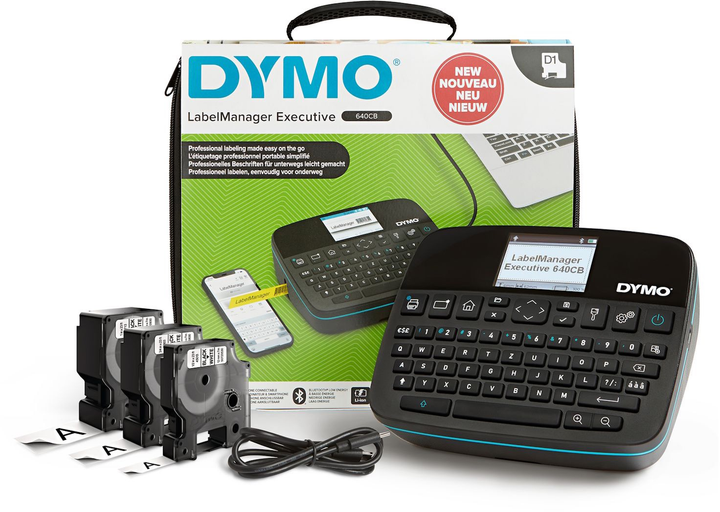 Drukarka etykiet Dymo LabelManager Executive 640 CB + 3 Label Cassettes (2202121) - obraz 4