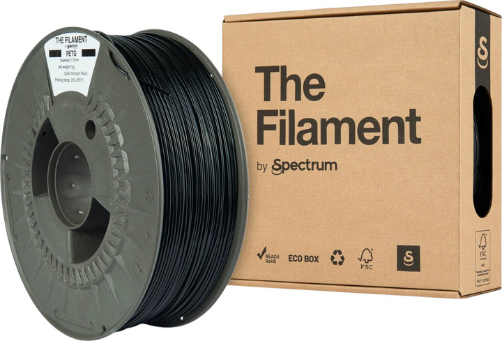 Filament do drukarek 3D Spectrum PETG 1.75 mm 1 kg Black (TF-24015) - obraz 1