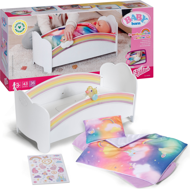 Łóżeczko dla lalki Baby Born Tęczowe łóżko 835999 (4001167835999) - obraz 2